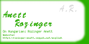 anett rozinger business card